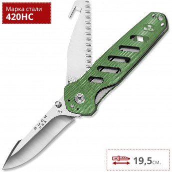 Нож BUCK 0183GRS ALPHA CROSSLOCK FOLDING GREEN